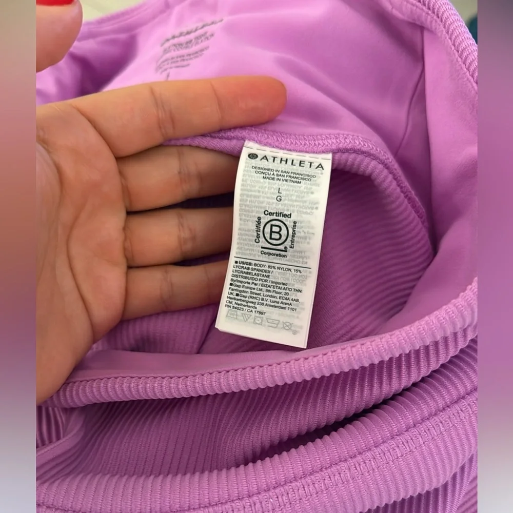 Athleta elation rib tight Aurora purple/pink size L‎ leggings